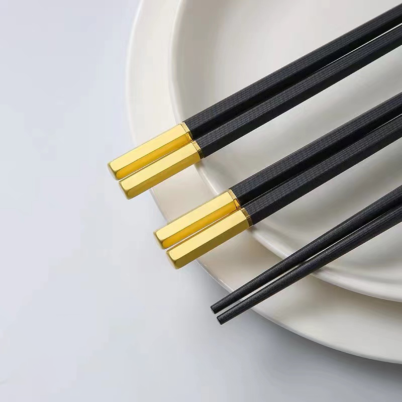 Alloy chopsticks for high-end household use, heat-resistant, anti slip