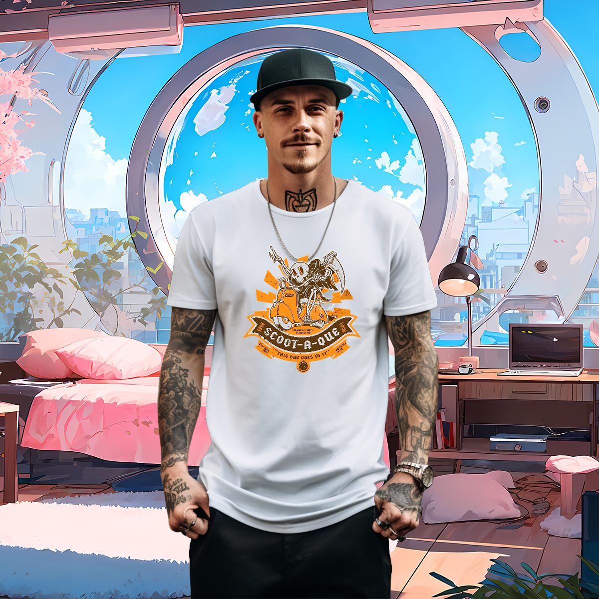 Comfortable T-Shirts for Men Skeleton 230g 100% Cotton Home Outdoor Breathable Crew Neck Cotton Men Tees Designer Fashion White Plus Size Tops Shirt