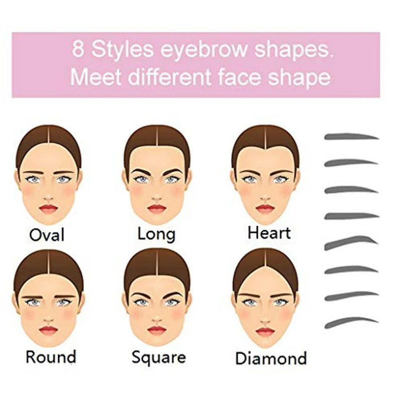 8-in-1 Reusable Eyebrow Template Beauty Makeup Eyebrow Stamp Template Eyebrow Shape Set Eyebrow Makeup Tool 240715