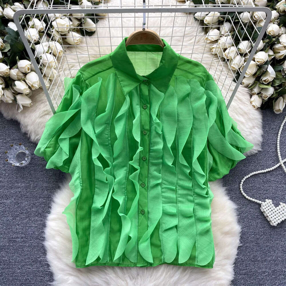 High Street Long Sleeve Tee Shirts Summer Printing Short Sleeve Pure Cotton Print Tshirt Stripe Lace Slim-fit Women's T Shirt Clothes Stretch Cas