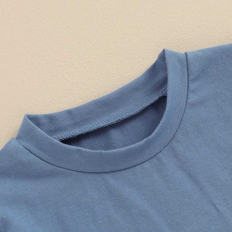 Clothing Sets 0-3Y Toddler Boys Summer Outfits Solid Color Rolled Hem Short Sleeve T-Shirts Tops Elastic Waist Shorts 2Pcs Clothes Set