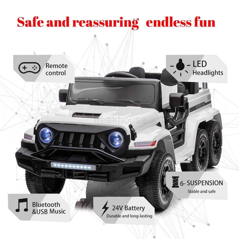 2 Seater Ride On Truck Car Remote Control 24V Electric Battery Powered Vehicle with Bluetooth AudioLED Headlight Free shipping