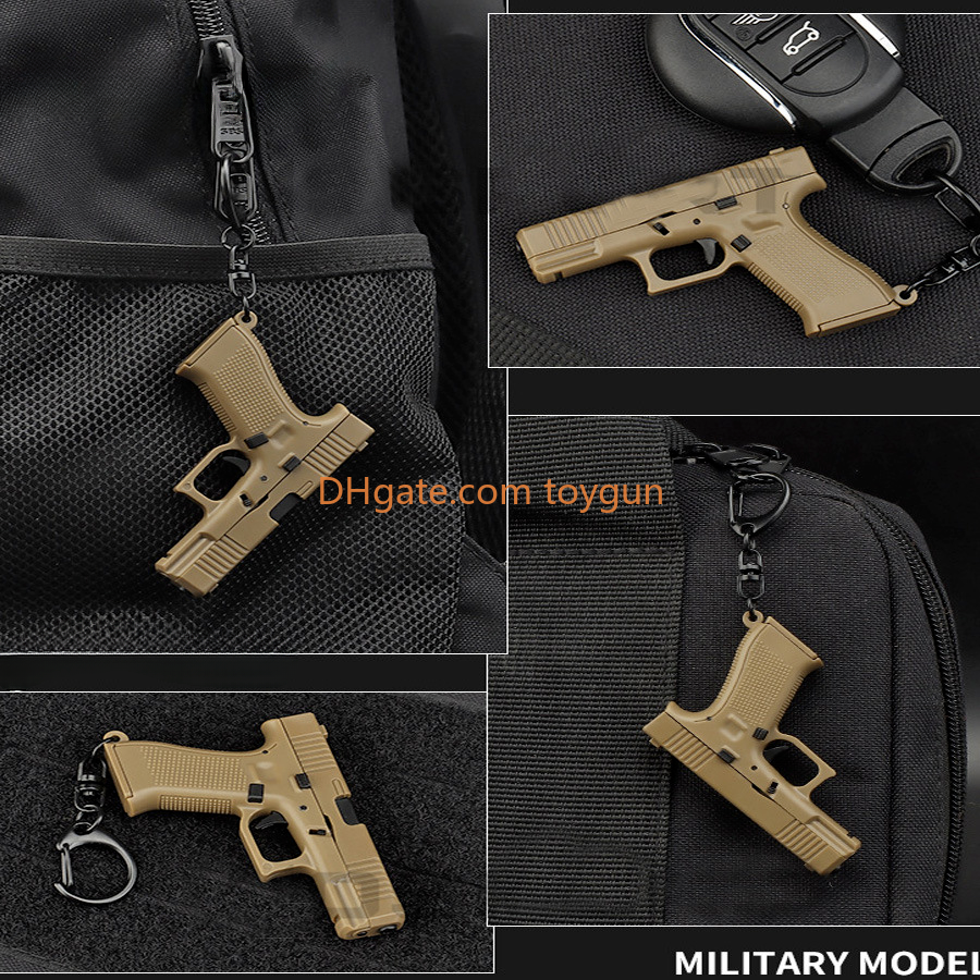 G45 Mini Toy Gun Model Keychain Cannot Shoot Plastic Pistol Model Decoration Boys Birthday Gifts Look Real Movie Collection For Adult Durable Portable