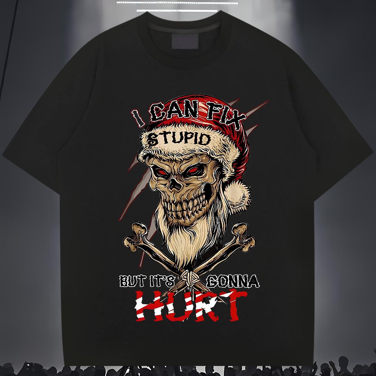 2024 New T shirt Skeleton 230g 100% Cotton Customized Print Home Outdoor Couples T Shirts Short sleeve Cotton Soft Unisex