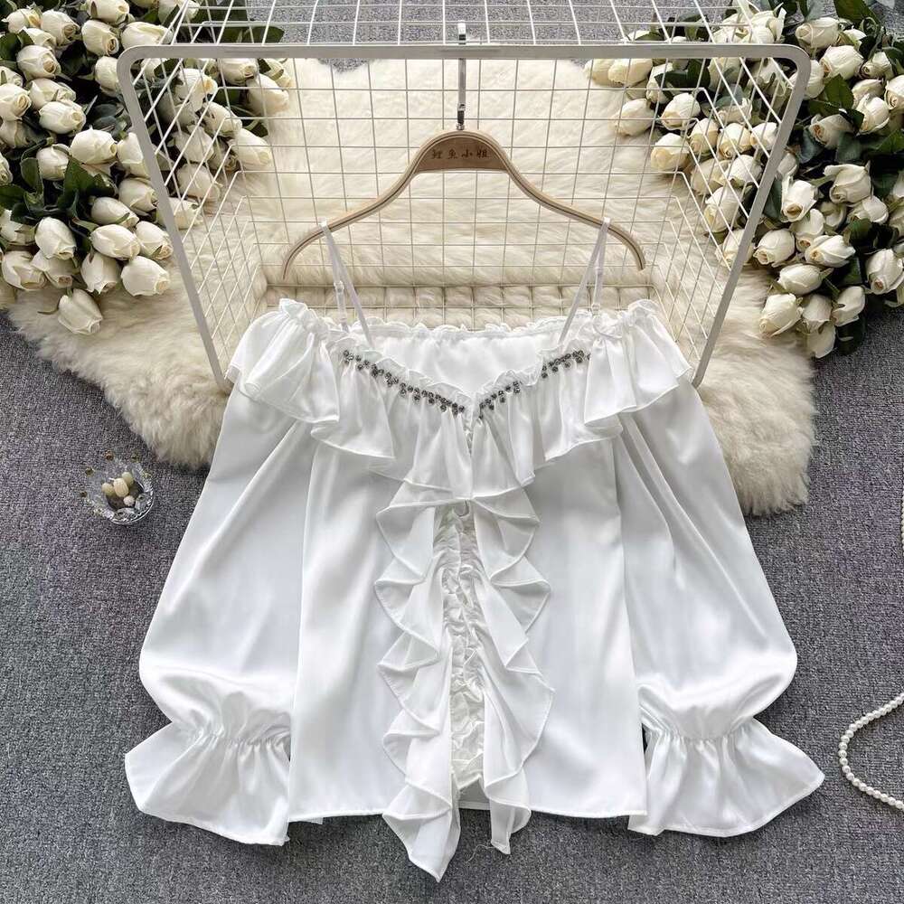 High Street Loose Versatile Long Sleeve Tee Shirts Summer Printing Short Sleeve Women Short Backless Lace Stretch Casual Undershirt Women's T Shi