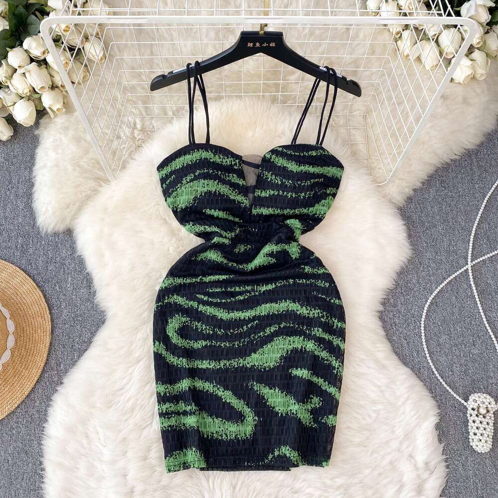 Temperament, Sexy, Feminine Taste, Dress Nightclub Bounce, Diao Dress, Design Sense, Hollow Out Bra, Waist Wrap, Hip Wrap Loose Short BOHO DRESS