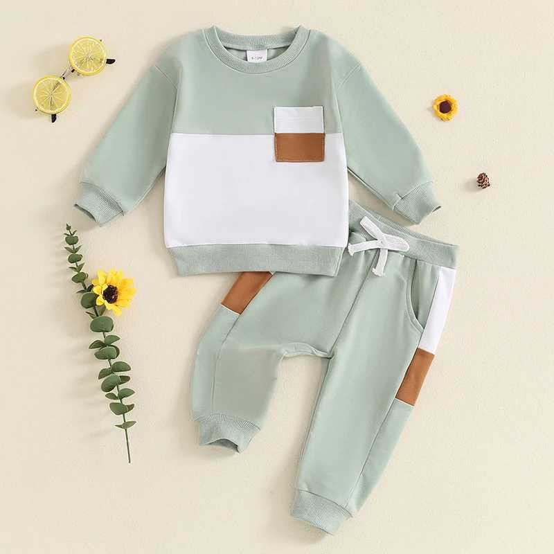 Clothing Sets Autumn New Baby Boy Clothes Fall Toddler Outfits Contrast Colors Long Sleeve Sweatshirt Tops and Pant 2PCS Set For Children