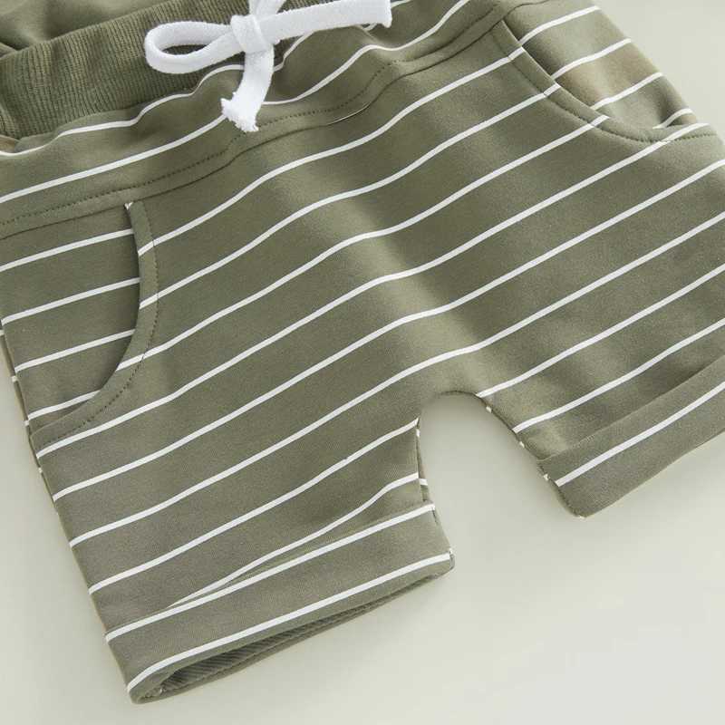 Clothing Sets Toddler Boys Summer 2PCS Outfit Cotton Baby Boys Costume Sets Sleeveless Hooded Tank Tops + Striped Drstring Shorts 0-3Y
