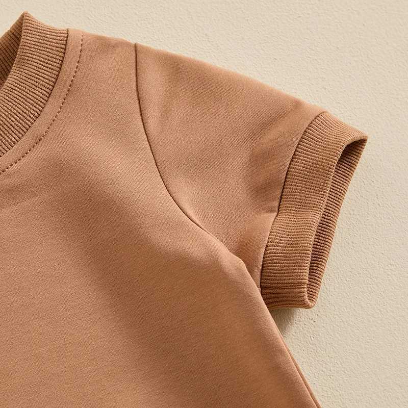 Clothing Sets 0-3Y Toddler Infant Baby Boy Summer Clothes Short Sleeve Crew Neck T-shirt Tops with Elastic Waist Shorts 2 Pcs Clothes