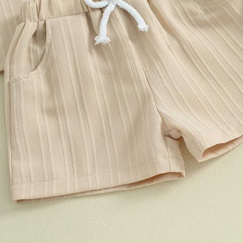 Clothing Sets 0-4Y Boys Girls Clothing Sets Summer Solid Color T-shirts+Elasctic Shorts Kids Clothes Casual Clothing Sets for Children