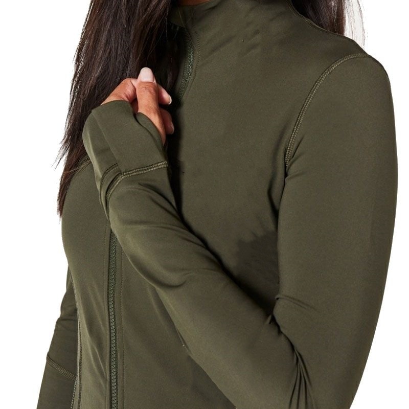 Women Designer Yoga Gold Zipper Jacket Womens Workout Gym Coat Fiess Jackets Sports Quick Dry Activewear Top Solid Zip Up Sweatshirt Sportwear