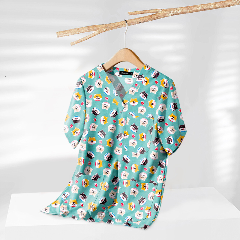 Two Piece Set Women Scrubs Scrubs New Arrival Show Thinness Gentle Wind High Elasticity French Temperament Ventilation Linen Short