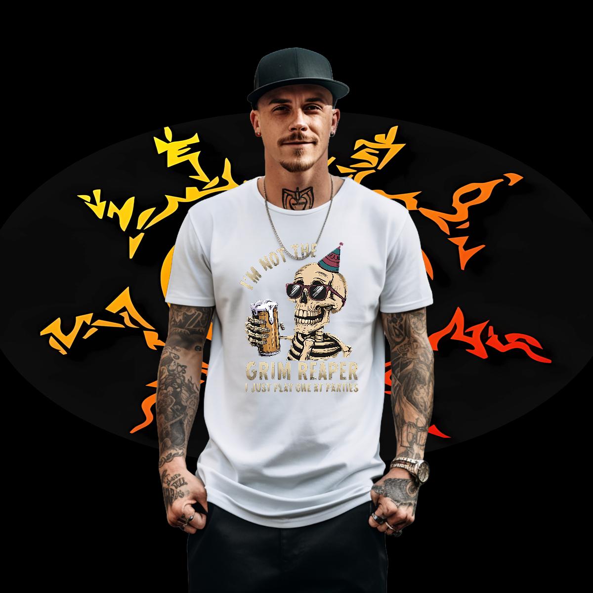 Custom T Shirt For Man Skeleton 230g 100% Cotton DIY Couples T Shirts Summer Casual Cotton Breathable Short Sleeve Loose Clothings