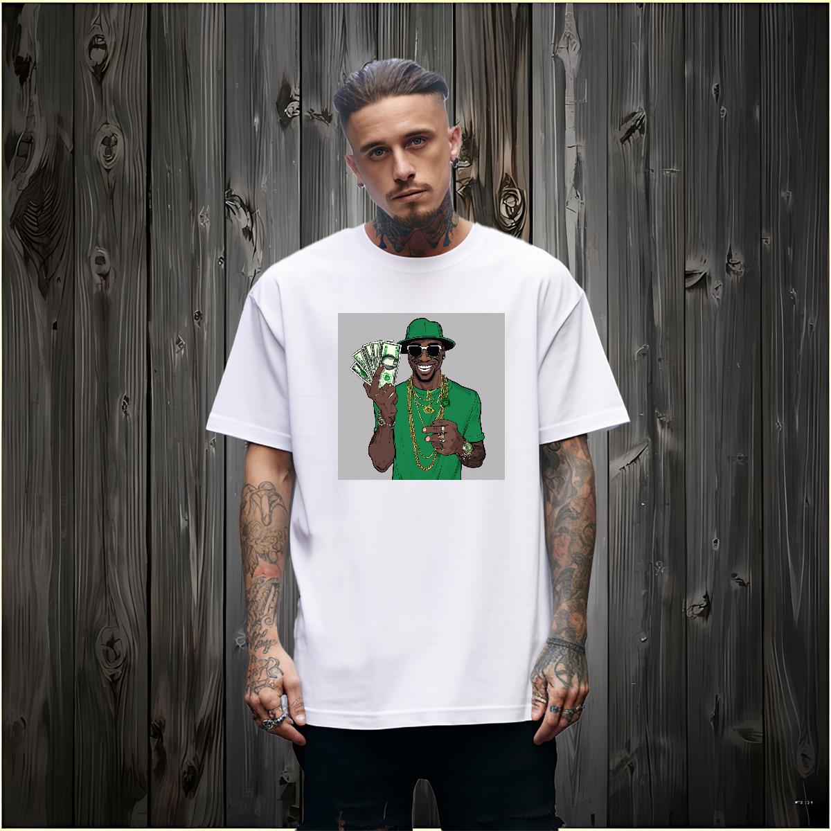 New T-Shirts for Men XH 230g 100% Cotton Custom Cartoon Summer Casual Tshirts Crew Neck Cotton Breathable High Quality