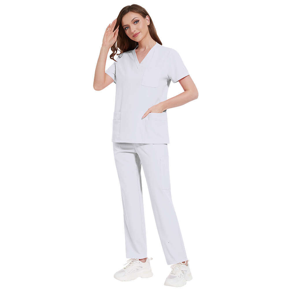 Niaa Hinn Scrub Set Scrubs New Product Show Thinness Non-ironing Washable High Elasticity Gentle Wind Fashion Temperament Loose Bifurcated Sexy Novelt
