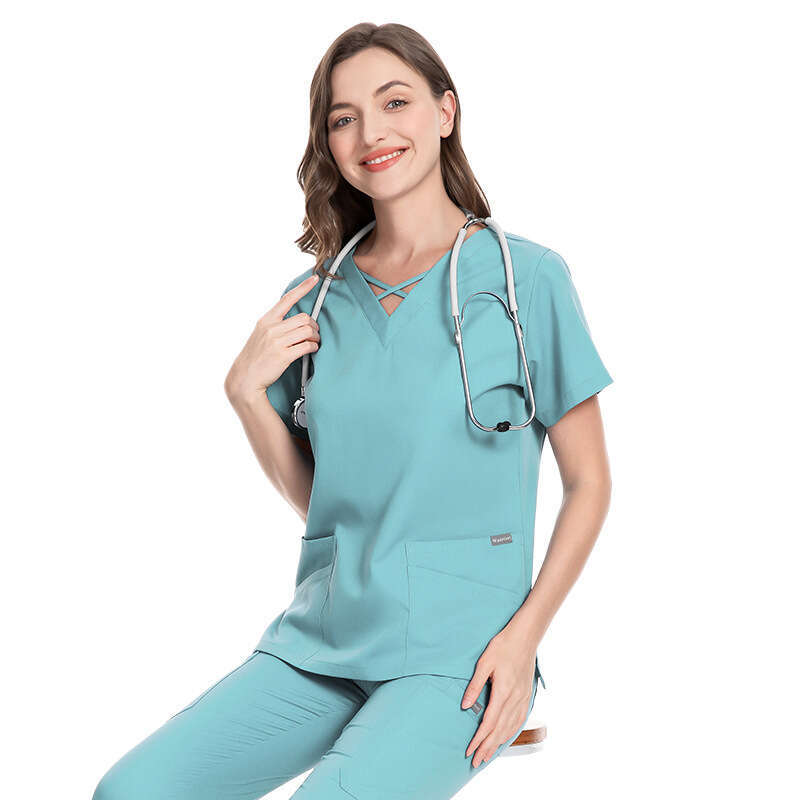 Niaa Hinn Scrubs Set New Arrival New Product Long Gentle Wind Show Thinness Washable Ventilation Business Affairs Popular Temperament Bifurcated Novel