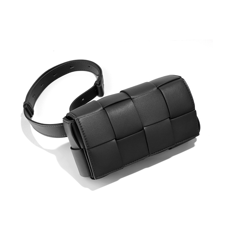 Leather Woven Small Waist Bags For Women Luxury Brand Bag Weave Cassette Waist Belt Bag 2023 Trend Chest Pouch Female Bag