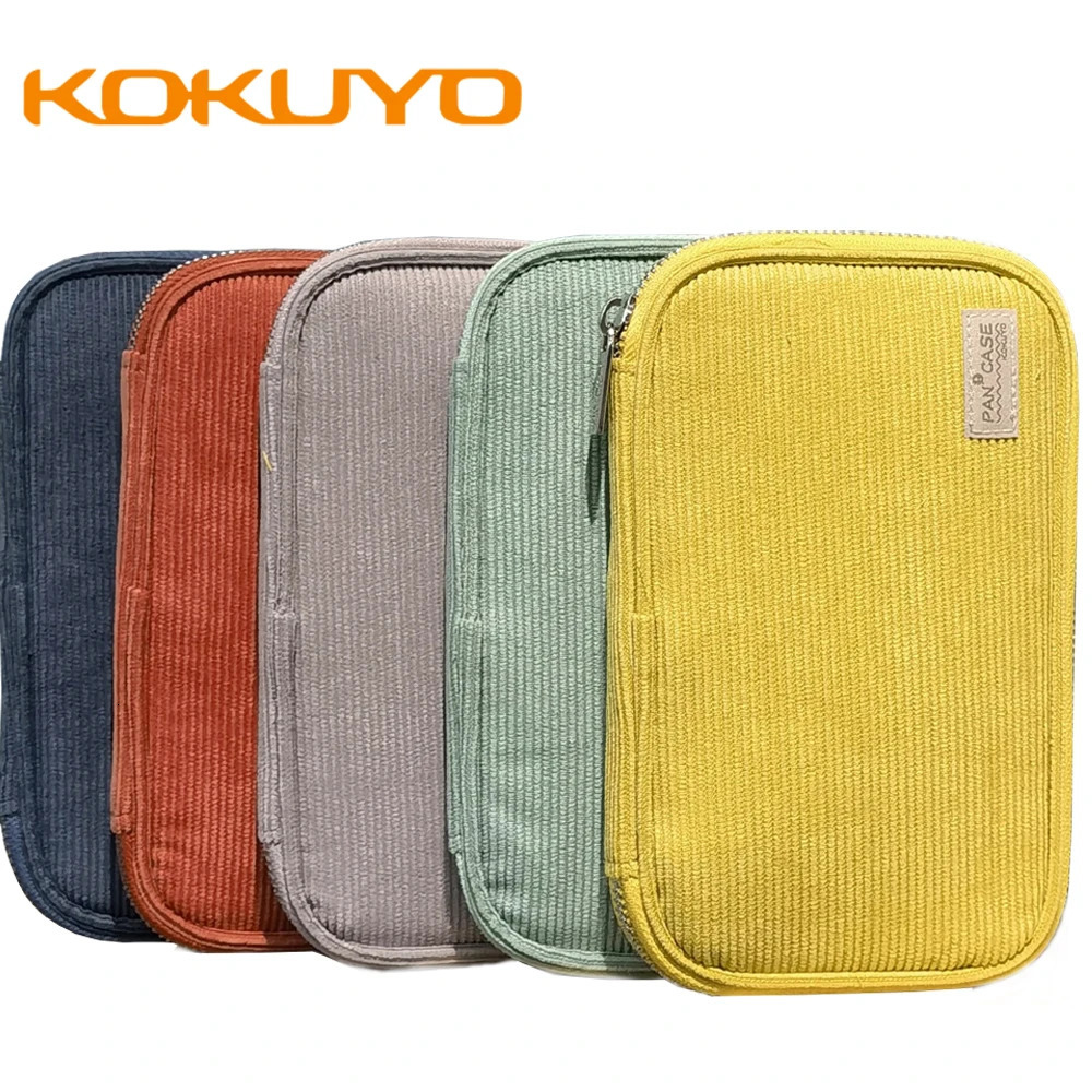 Japanese KOKUYO Pencil Case Student with Large Capacity Box Vintage Stationery Bag Cosmetic School Supplies 240712