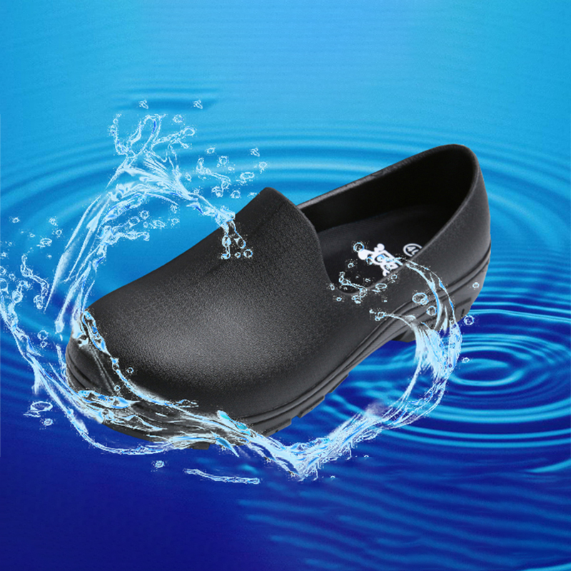 Kitchen Work Shoes Anti-Slip Waterproof Oil-proof Steel Toe Caps Working Safety Chef Shoes Hotel Restaurant Cook Casual Shoes