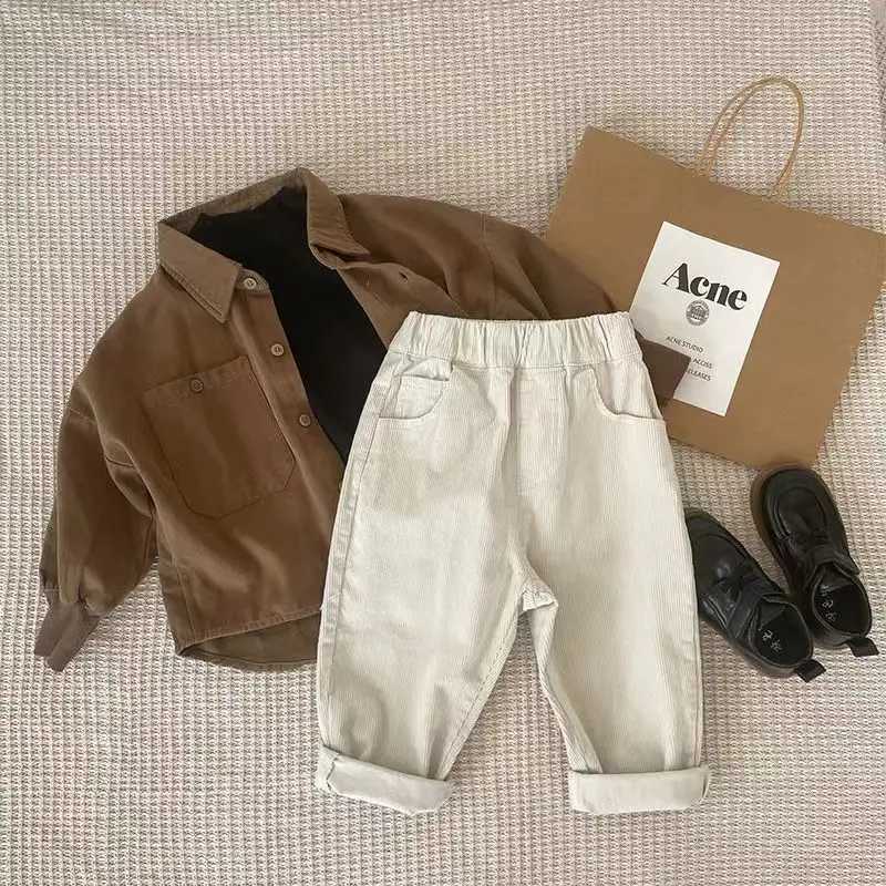 Clothing Sets Childrens Set 2024 New Boys Baby Spring and Autumn Cool and Handsome Shirt Pants 2 Pieces Kids Clothing For Boy 2-6Y
