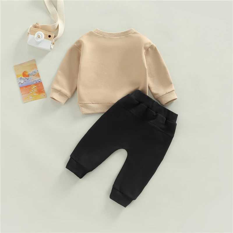 Clothing Sets Newborn Baby Boys Clothing Set Long Sleeve Crew Neck Letters Print Sweatshirt with Elastic Waist Sweatpants Fall Outfit
