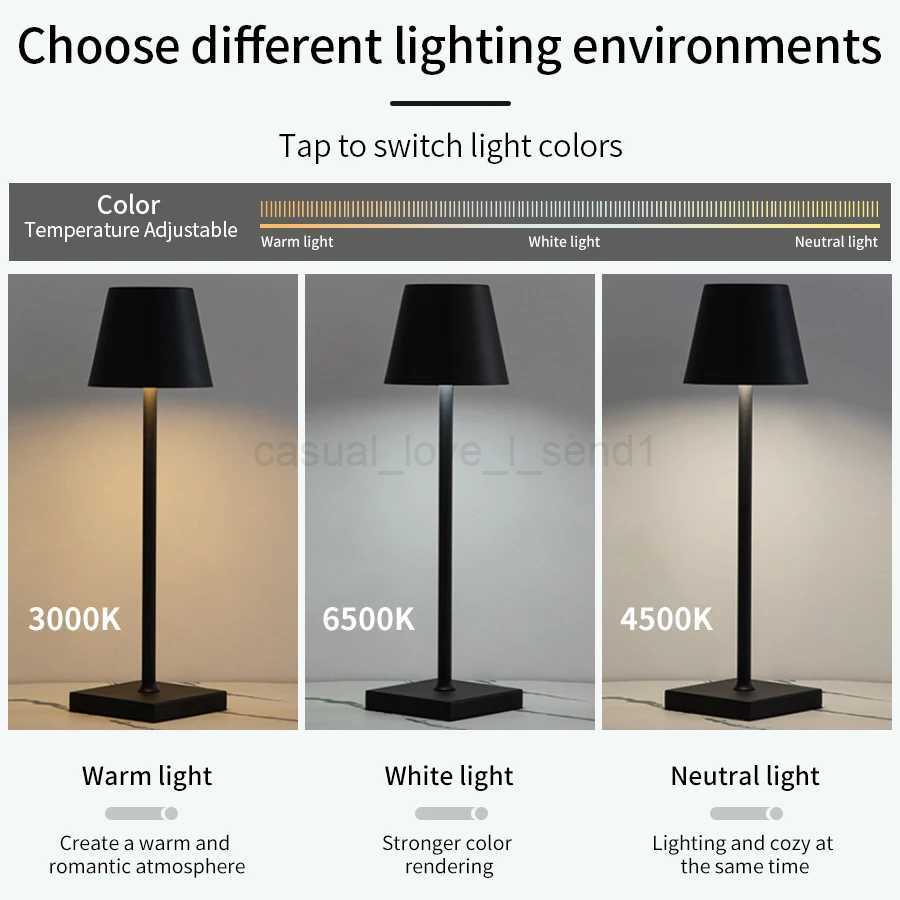 LED Desk Light USB Rechargeable 3 Level Brightness Dimmable Table Decorative Lamp For Living Room Bedroom NightlightsCL240718