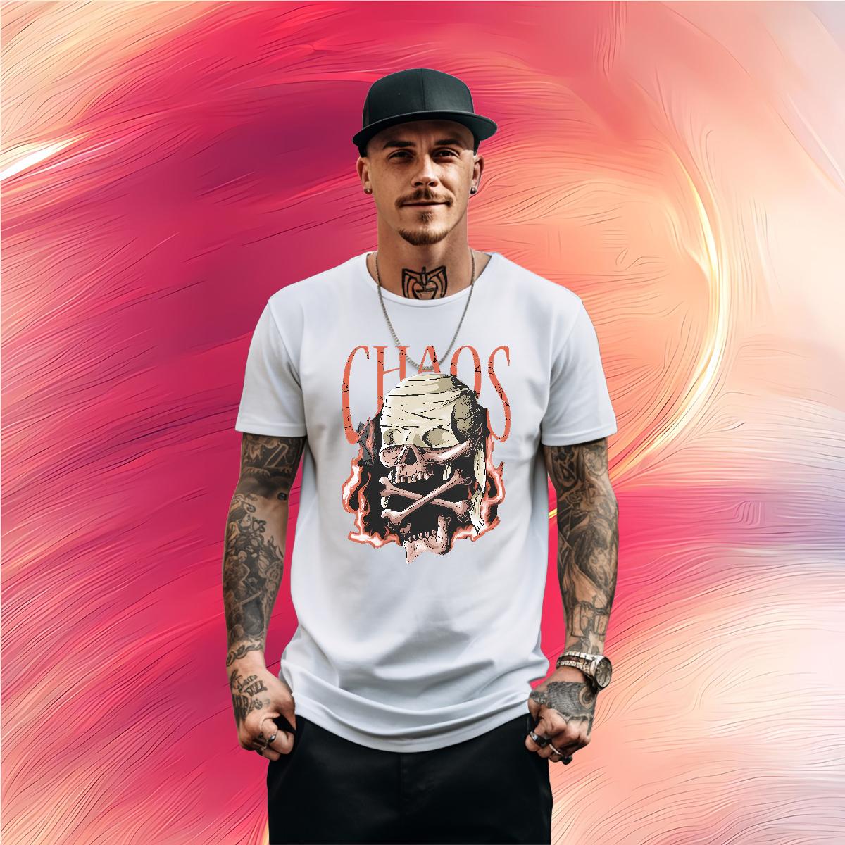 Custom T shirt Skeleton 100% Cotton 230g Graphic Beach Men Clothes T-Shirt Short Sleeve Cotton O-Neck Designer