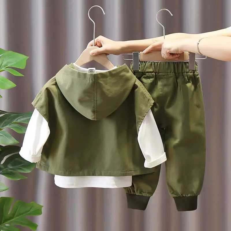 Clothing Sets Boys Spring and Autumn Set Childrens Clothing Boys Fashionable Three Piece Set Handsome Trend For Middle And Small Children New
