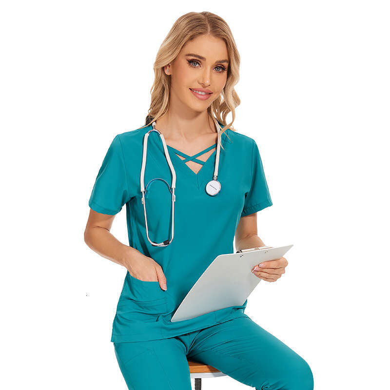 Niaa Hinn Zip Up Scrub Set New Arrival Gentle Wind Non-ironing High Elasticity Temperament Business Affairs Versatile Loose Sexy Temperament Waist Lin