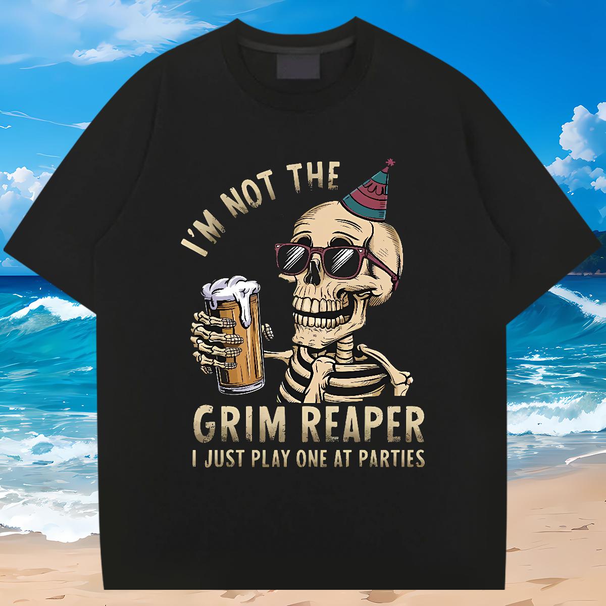 Designer T shirt Skeleton 100% Cotton 230g Anime Printing Street Cotton Breathable Tshirts New Arrival Plus Size Custom Tops Tees