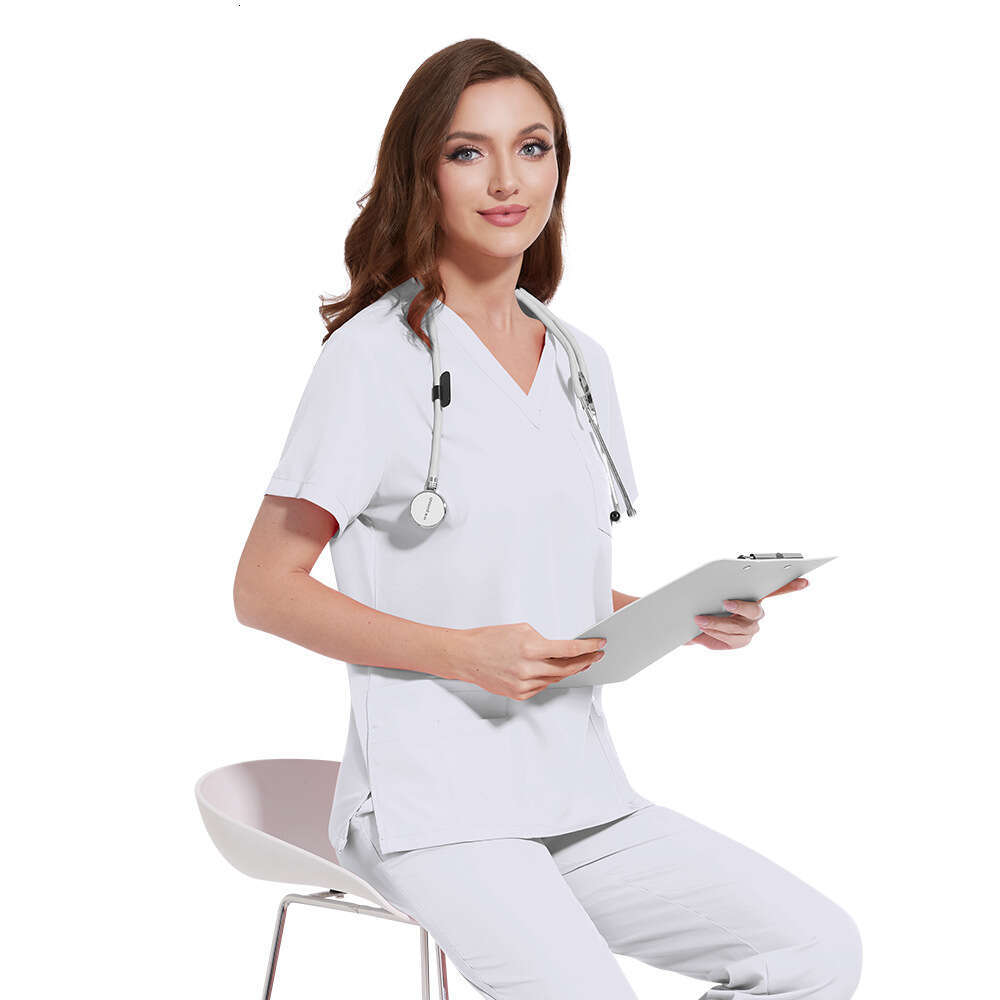 Niaa Hinn Scrub Set Scrubs New Product Show Thinness Non-ironing Washable High Elasticity Gentle Wind Fashion Temperament Loose Bifurcated Sexy Novelt