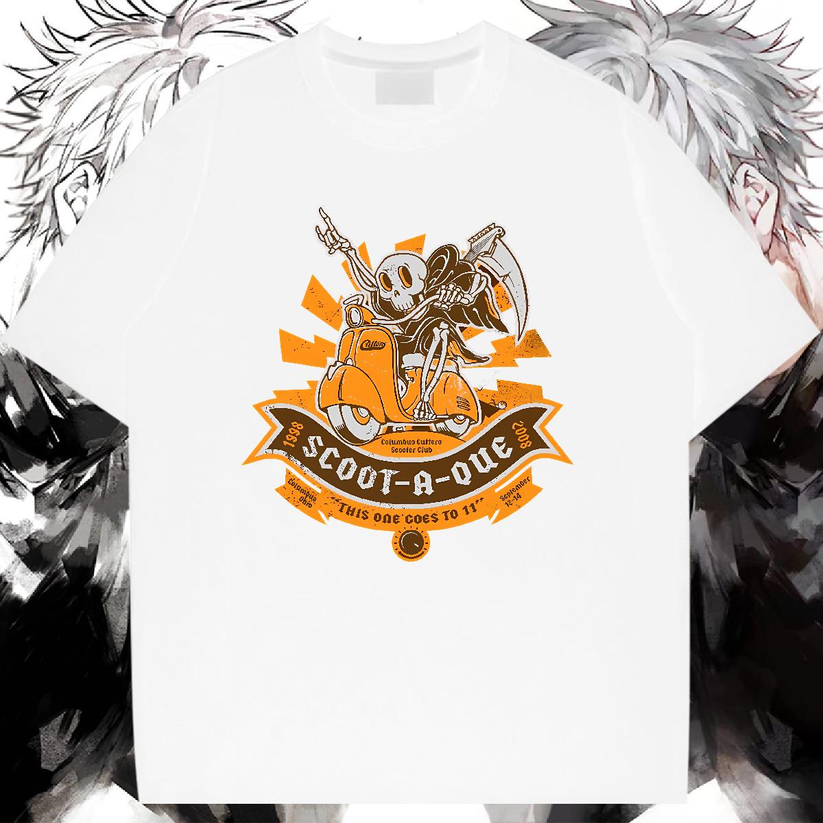 5A Tshirts Skeleton 230g Cotton Cotton Breathable Soft Spring Summer T Shirts Men Plus Size Custom Factory Direct Tops Shirt