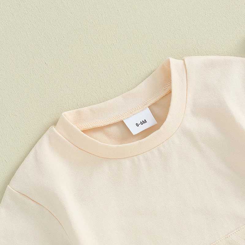 Clothing Sets Toddler Infant Boys 2 Piece Outfits Solid Color Short Sleeve Pocket T-Shirt and Elastic Shorts Summer Baby Boy Clothes Set