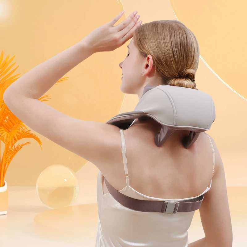 Other Massage Items Shiatsu Back Shoulder and Neck Massager U Shape Electric Full Body Massager with Heat Deep Tissue Kneading Pillow Massage z241204