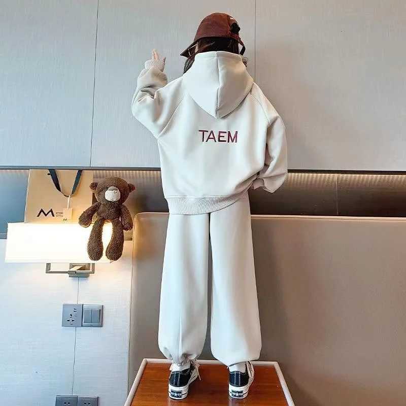 Clothing Sets Girls Letter Long Sleeve Hoodie Tee Long Pants Outfit Toddler Infant Clothing Set Fashion Kids Wear Children Outfits New 2024