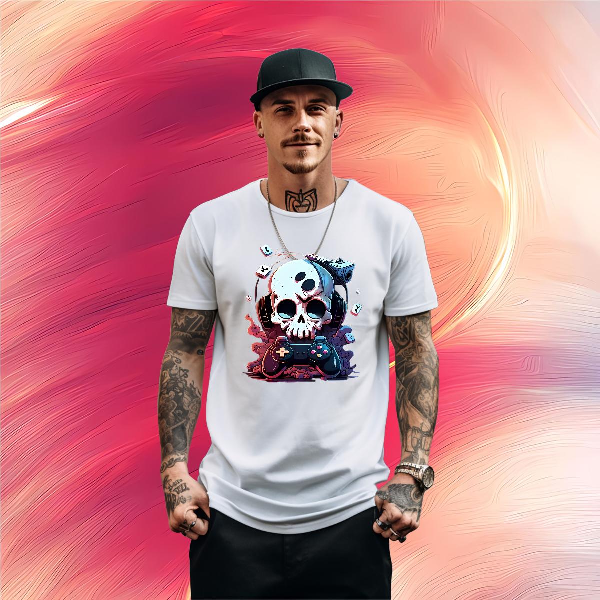 Designer Fashion T Shirt For Man Skeleton 230g 100% Cotton Custom Print Plus Size High Street Hip Hop Tshirt for Man Woman Cotton Breathable Cool Desi