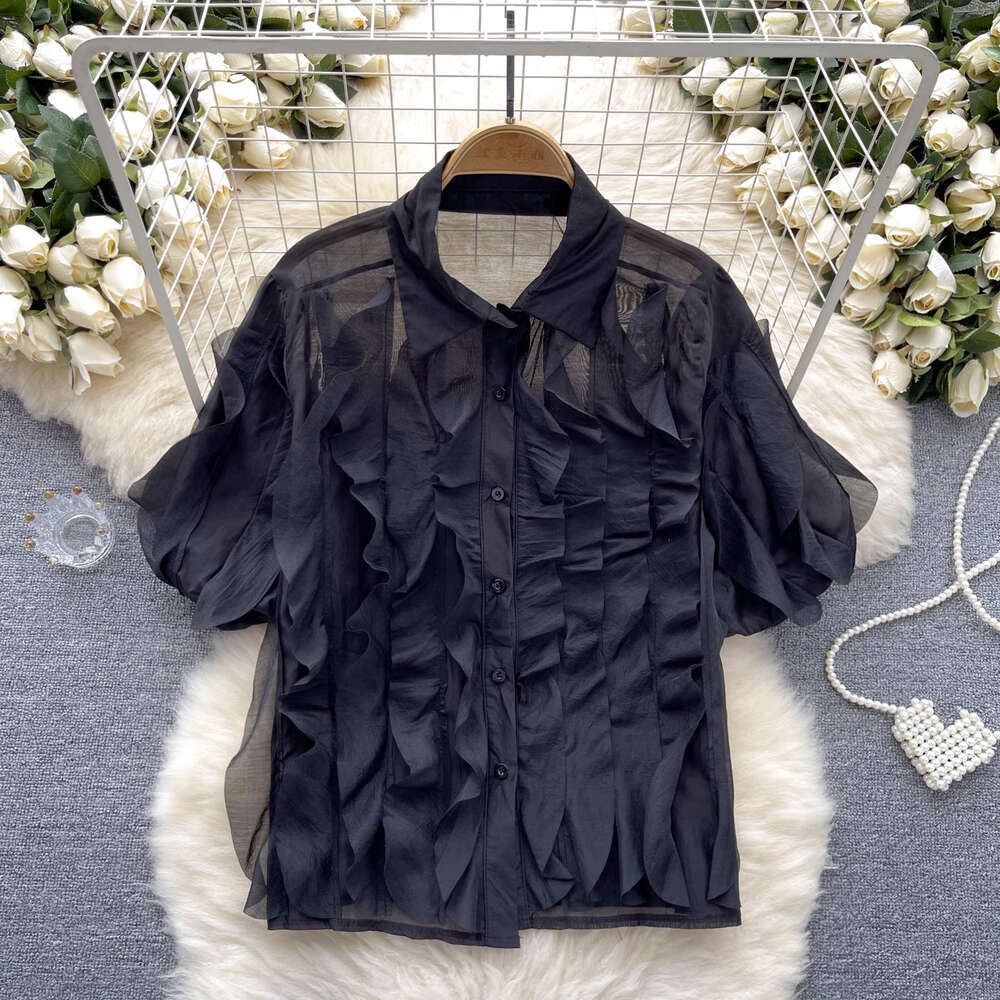 High Street Long Sleeve Tee Shirts Summer Printing Short Sleeve Pure Cotton Print Tshirt Stripe Lace Slim-fit Women's T Shirt Clothes Stretch Cas