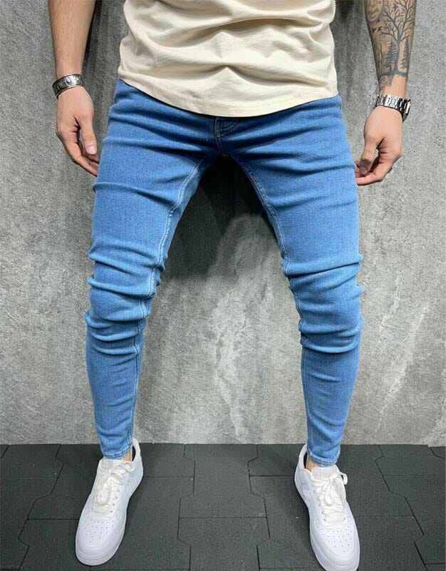 Designer men's tight jeans 26 inch -36 inch men's pants/unisex material stretchable. 100% denim jeans