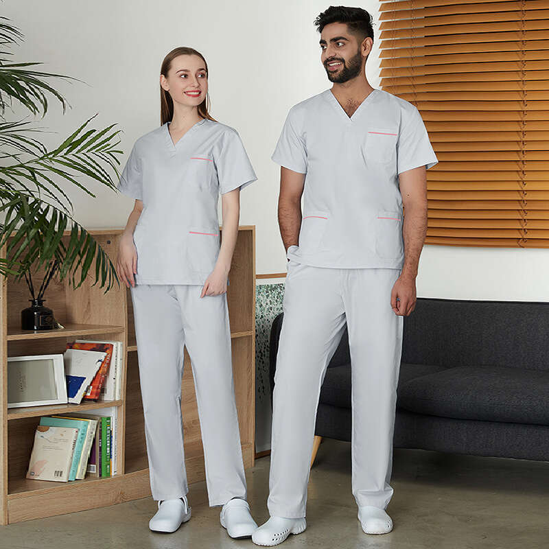 Two Piece Set Women Scrubs Undefined Zip Up New Arrival New Product French Show Thinness Non-ironing New Pattern Ventilation Waist Short