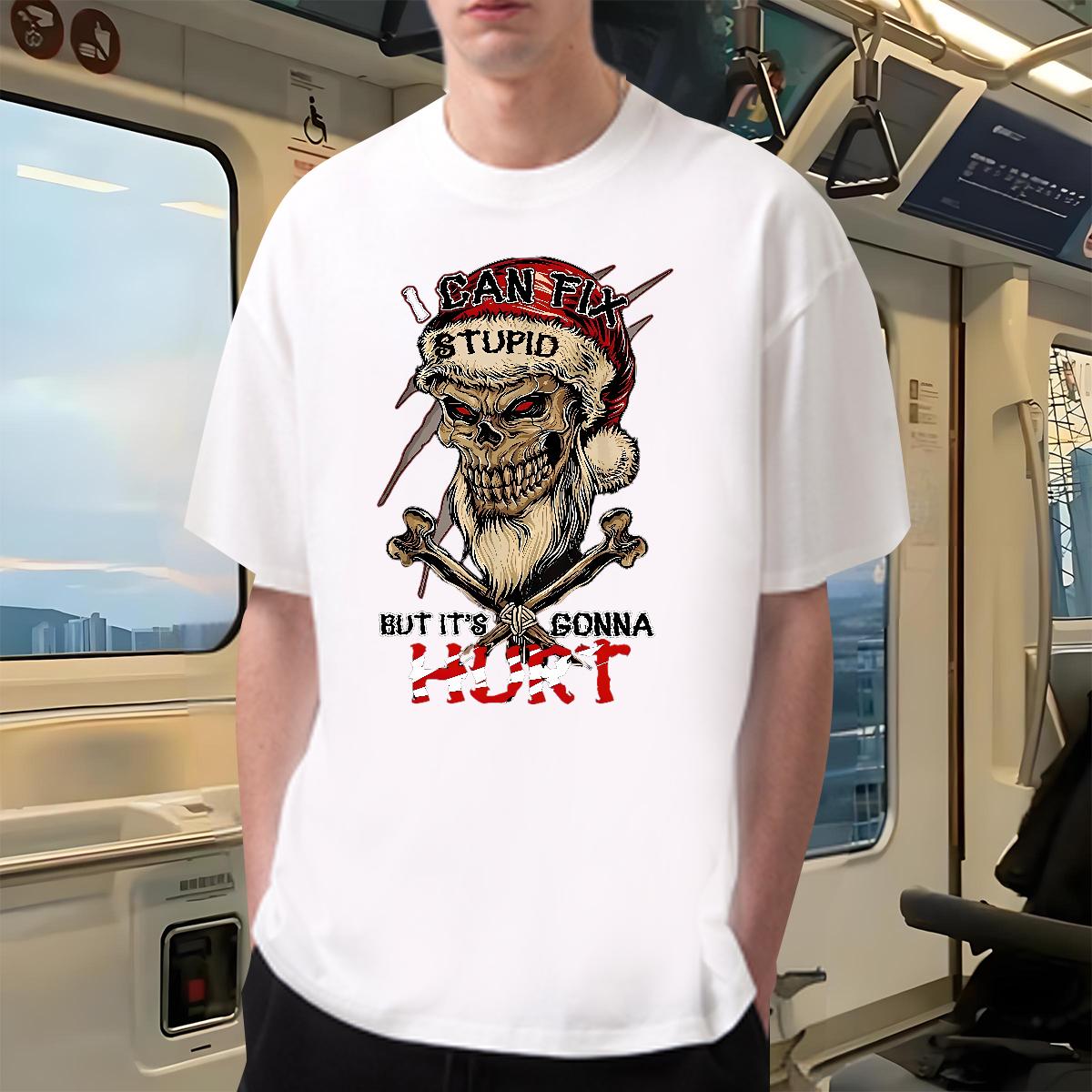 DIY Customized T-Shirts Skeleton 230g 100% Cotton Plus Size Custom Men Clothes T-Shirt Street Casual Short sleeve Cotton Soft 5A Polos