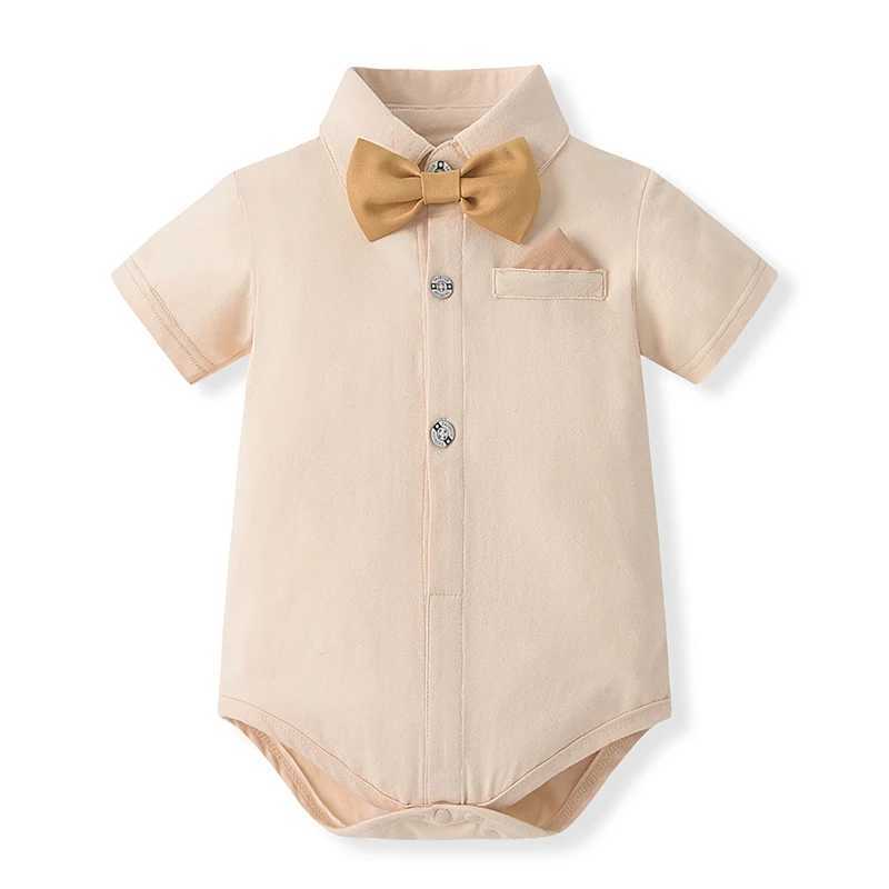 Clothing Sets Newborn Boy Formal Clothes Set Infant Boy Gentleman Birthday Romper Outfit With Shorts Short Sleeve Bow Tie Romper Suit Summer