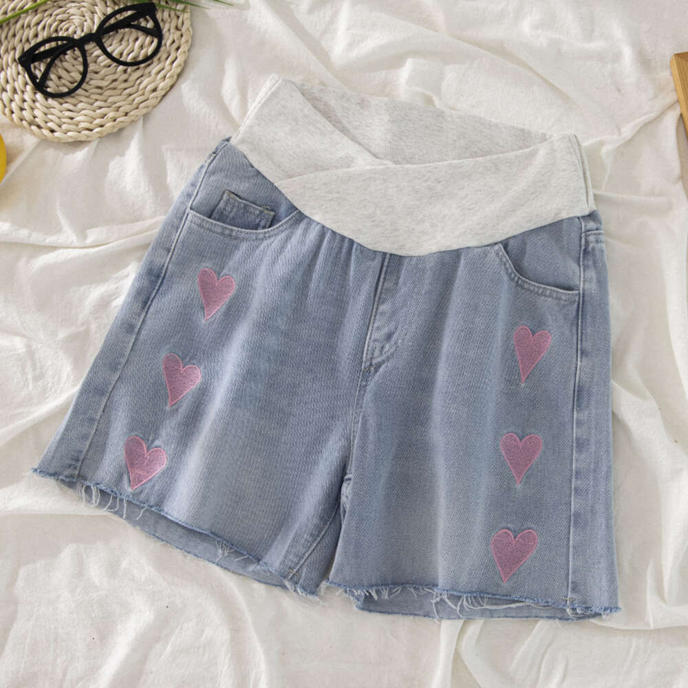 Pregnant shorts for summer outerwear, thin casual jeans, loose base, sports versatile pants, women's trendy hot pants
