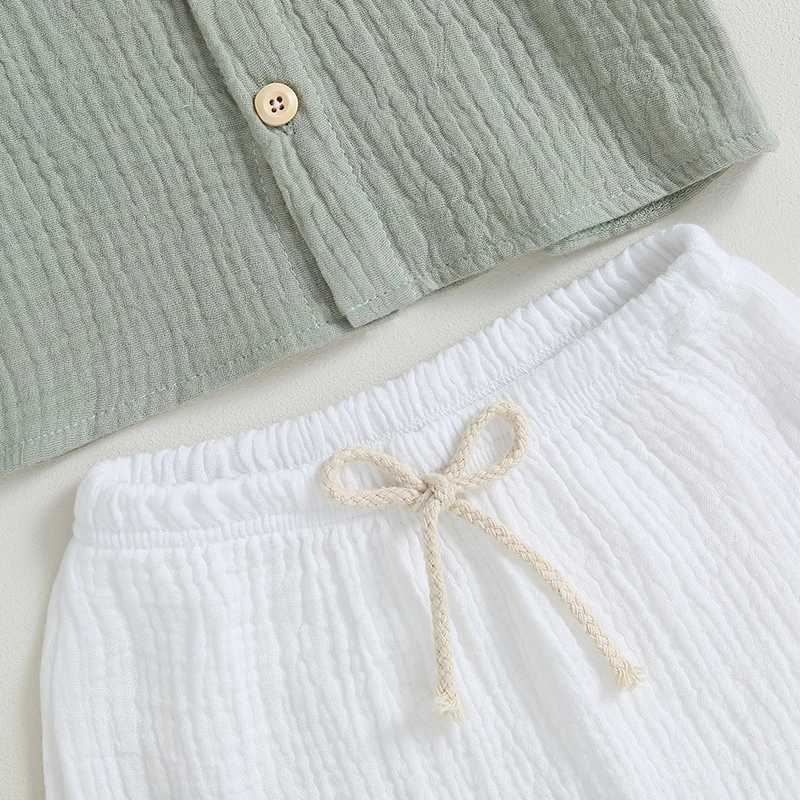 Clothing Sets Kids Boys Fall Outfits Clothing Casual Solid Color Buttons Long Sleeve Shirts Tops and Elastic Waist Long Pants 2Pcs Clothes Set