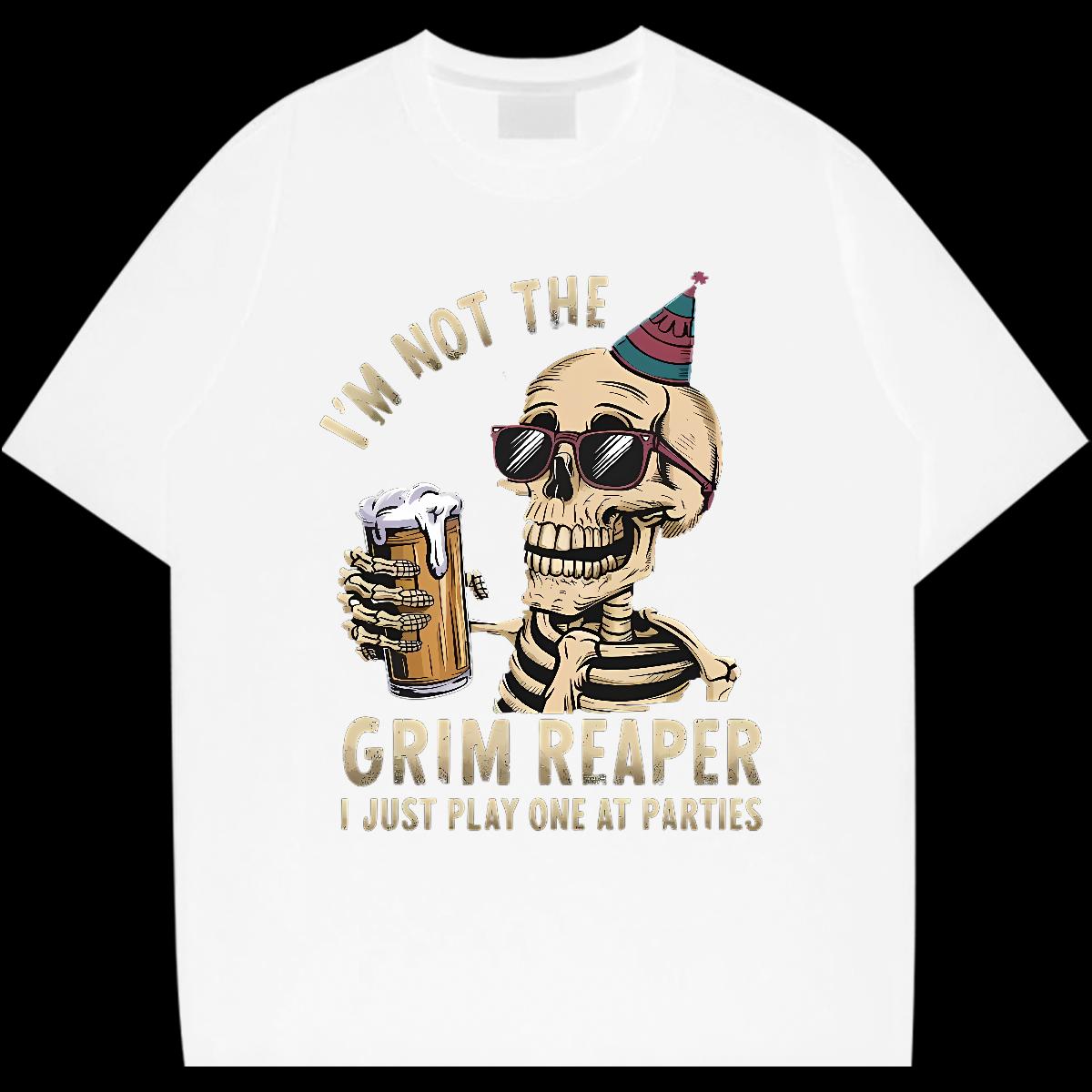 Fashion Design Men T Shirts Skeleton 230g 100% Cotton Cartoon Print Tshirt for Man Woman Casual Cotton Breathable Short Sleeve Designer Tees Shirts