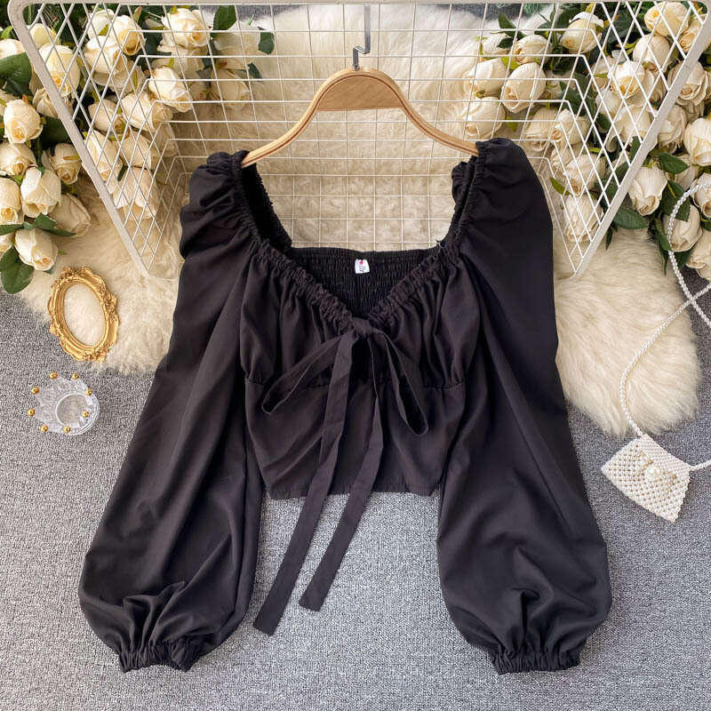 T-shirt New Merchandise Summer High Street Short-sleeved O-neck Crop Tops Women Short Collar Blouse Women's Backless Women's T Shirt Clothes