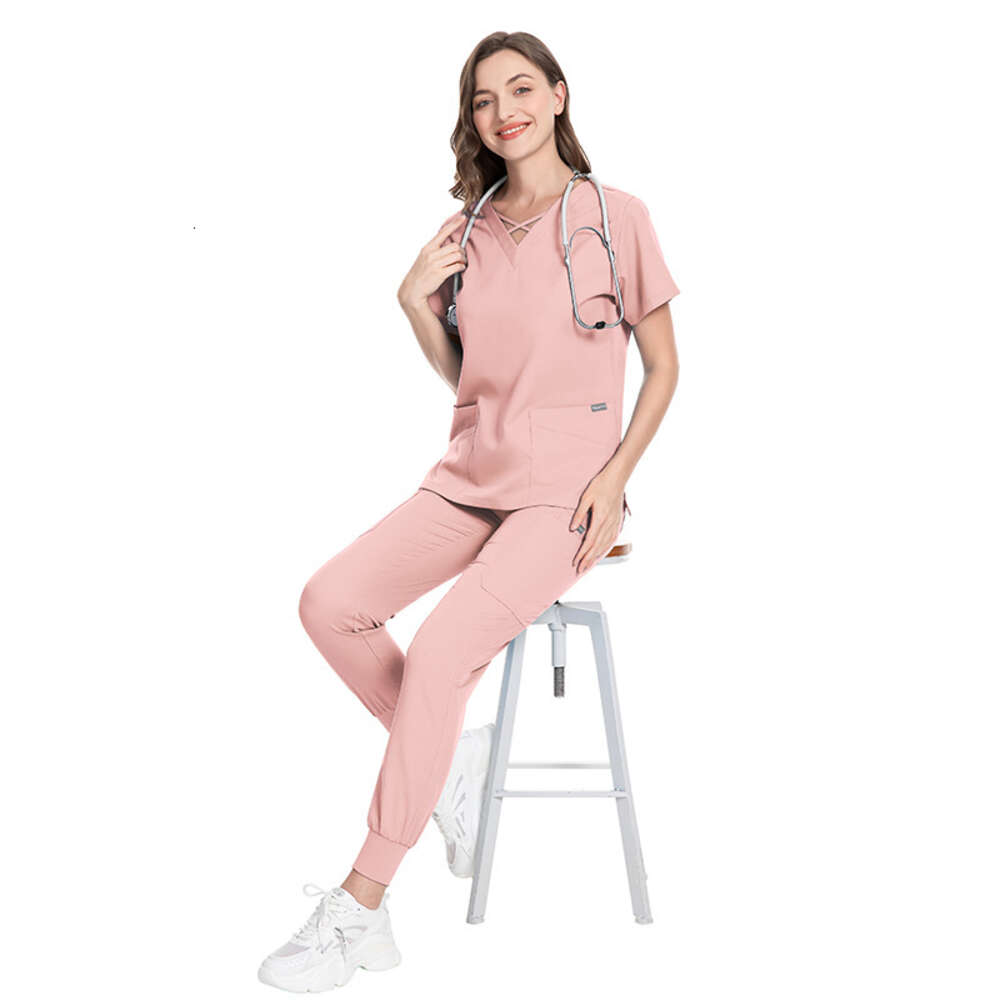 Niaa Hinn Scrubs Set New Arrival New Product Long Gentle Wind Show Thinness Washable Ventilation Business Affairs Popular Temperament Bifurcated Novel