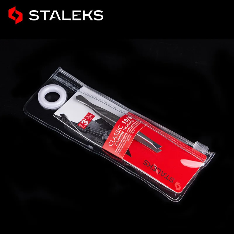 STALEKS TC-10/3 professional high-quality stainless steel angled tip eyebrow and makeup tool 240715