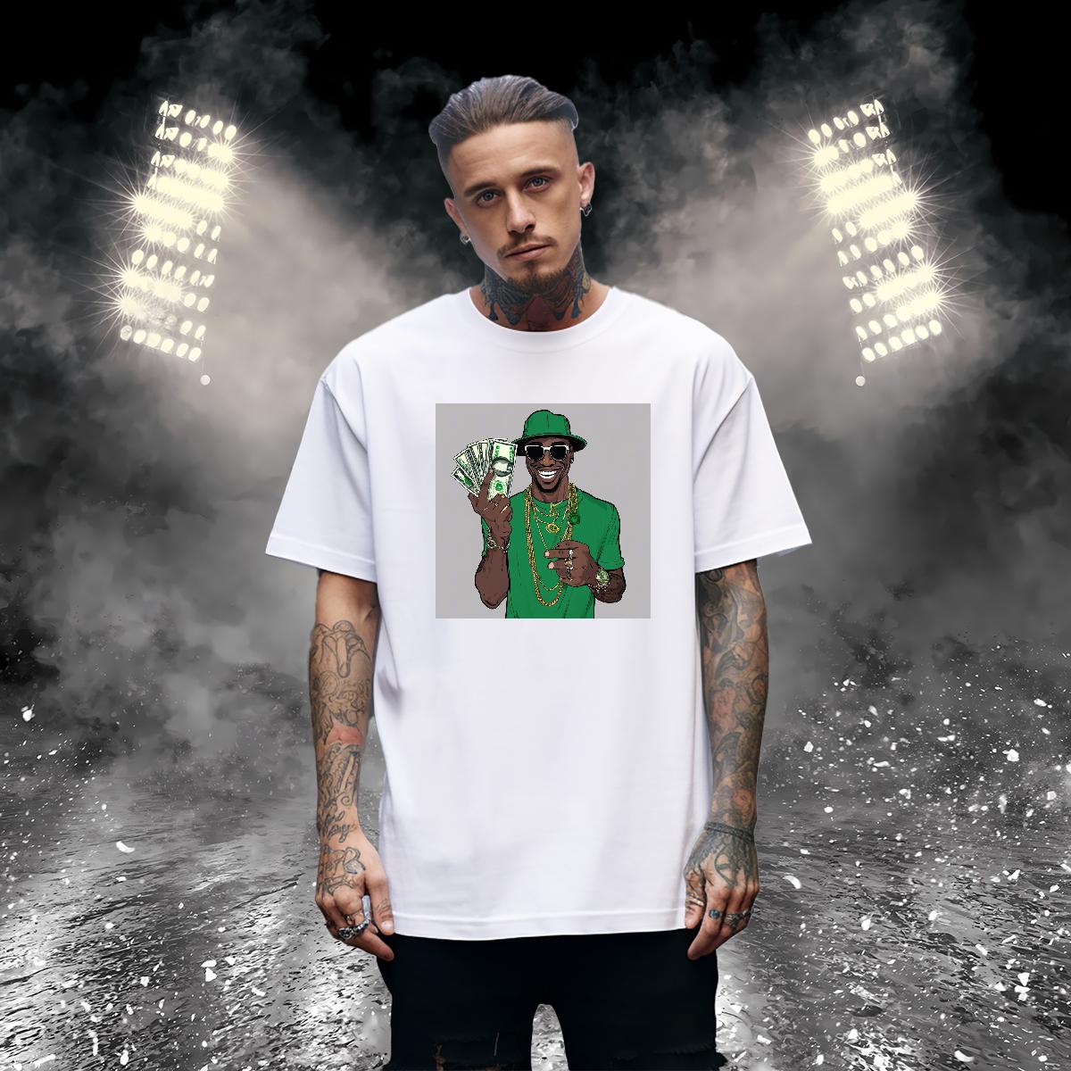 Designer T shirt XH 230g Cotton White Plus Size Street Casual Men Tshirts Breathable Short Sleeve Classic