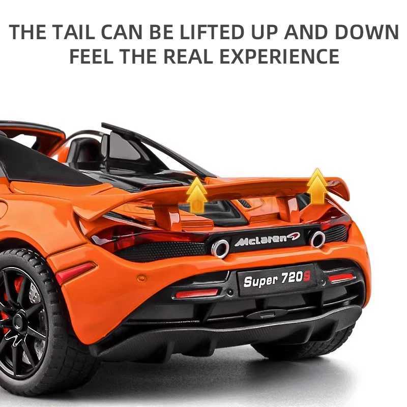 Mclaren 720s 1 24 Super Sportcar Sound Light Miniatures Alloy Diecast Model Car Presents For Boyfriend Toys For Kid Gift MetalM240717