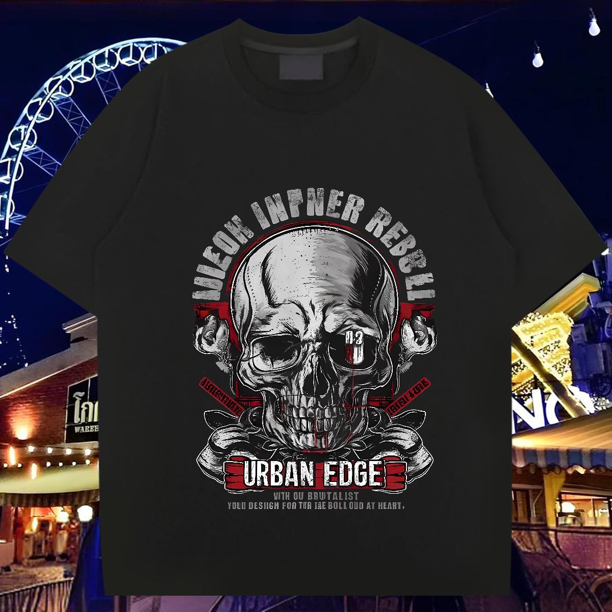 DIY Customized Man T Shirts Skeleton 100% Cotton 230g Asian Size Tshirt for Man Woman Daily Wear Crew Neck Cotton Cool Design Tops Tees